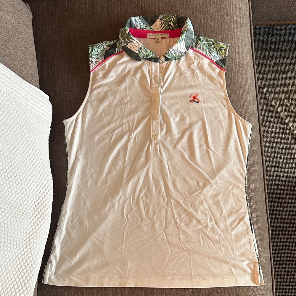 Fairway & Greene Women’s Golf Polo  Tropical and Pink Accents